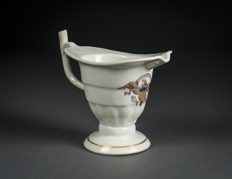 Helmet-Shaped Creamer with the Seal of the United States and the Motto &ldquo;DONT GIVE UP THE SHIP,&rdquo;&nbsp;about 1813&ndash;15
