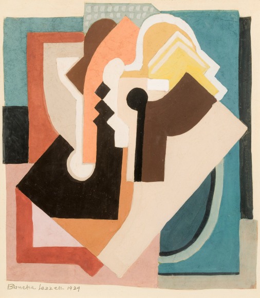 BLANCHE LAZZELL (1878&ndash;1965), &quot;Study No. 4 for 'Painting XII'&rdquo;, 1929. Gouache on paper, 8 7/8 x 8 in.
