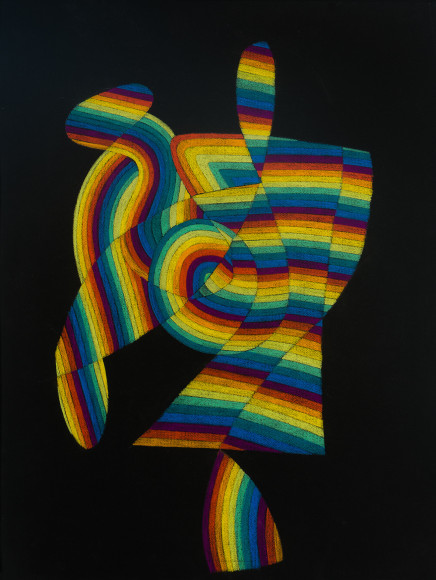 WINOLD REISS (1886–1953), "Color Abstraction." Pastel on black paper, 25 x19 in.