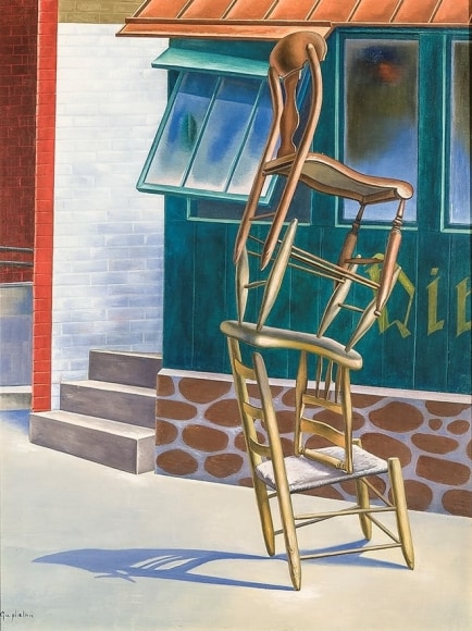 O. LOUIS GUGLIELMI (1906–1956), Tumblers, 1942. Oil on Masonite, 10 x 8 in.