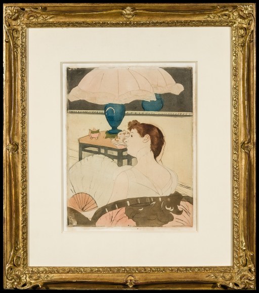 Mary Stevenson Cassatt (1844–1926). The Lamp, 1890–91. Drypoint, soft-ground etching, and aquatint, printed in colors, inked à la poupée, on laid paper,  12 3/4 x 9 15/16 in.