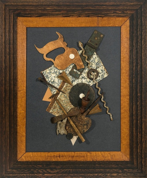 Composition with Serpent, 2013, Mixed media, 30 x 24 5/8 x 3 1/2 in.&nbsp;