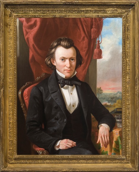 JOHN F. FRANCIS (1808&ndash;1886), &quot;Portrait of Dr. Levi Oberholtzer,: 1859. Oil on canvas, 36 5/16 x 29 1/4 in.