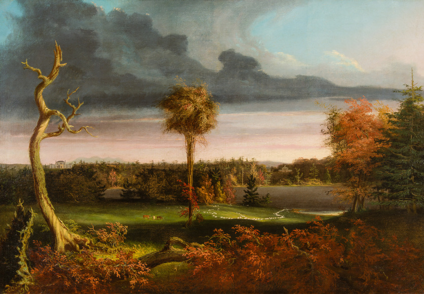 THOMAS COLE (1801–1848), "View of Featherstonhaugh Estate Near Duanesburg, New York," 1826. Oil on canvas, 34 x 48 in.