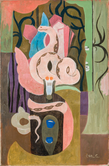 Roy Lichtenstein (1923&ndash;1997), &quot;Untitled (The Serpent),&quot;&nbsp;1949. Oil on canvas, 24 x 16 in.