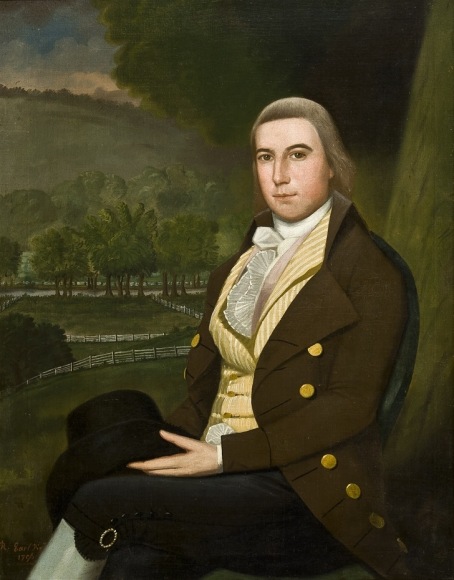 Image of Ralph Earl's Portrait of a Gentleman, possibly Gabriel Verplanck Ludlow, oil on canvas, 41 x 32 inches, painted in 1796