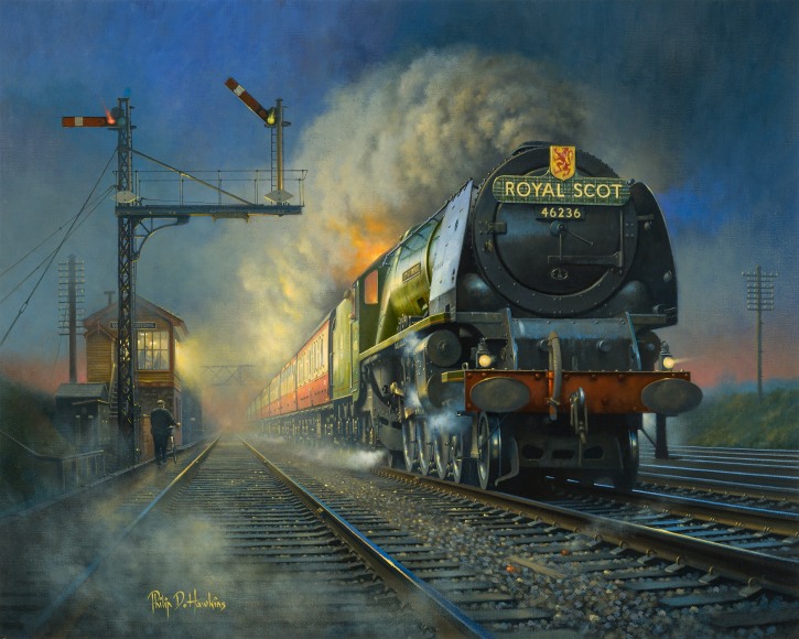 Philip D. Hawkins (British, b. 1947), "Euston, Next Stop," 2007. Oil on canvas, 20 x 25 in.