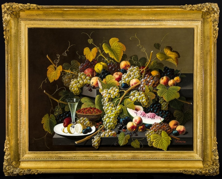 Severin Roesen (1816–1872) Two-Tiered Still Life of Fruit, about 1857–72