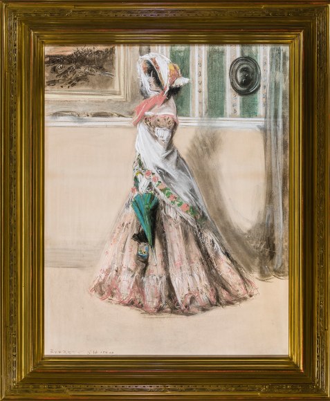 Everett Shinn (1876&ndash;1953). Julia Marlowe as Barbara Frietche, in the Play &ldquo;Barbara Frietche, the Frederick Girl,&quot; about 1899&ndash;1900. Pastel on paper mounted on board, 37 3/4 x 29 3/4 in.