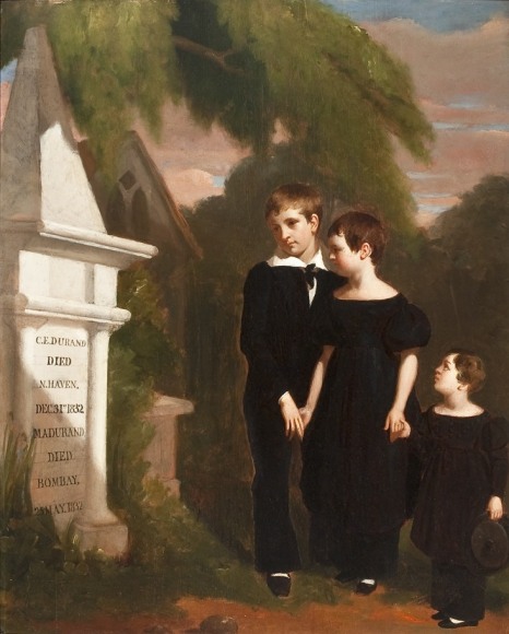 GEORGE WHITING FLAGG (1816–1897), "The Durand Children," 1833. Oil on wood panel, 31 x 24 7/8 in.