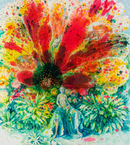 Julie Heffernan Spill (Ashdod) oil on canvas 60 x 54 in.