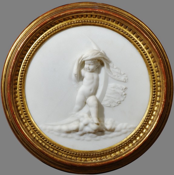 WILLIAM COUPER (1853–1942), "Evening," about 1876. Marble relief, 19 in. diameter