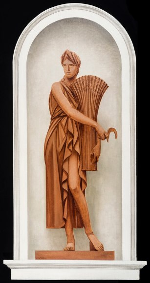 BERNARD BOUTET DE MONVEL (1881–1949)  Four Trompe l’Oeil Paintings of Roman Deities for the Home of Mary Benjamin Rogers, Paris: Ceres I, 1928–29. Oil on canvas mounted on Masonite, 60 5/8 x 31 1/2 in.