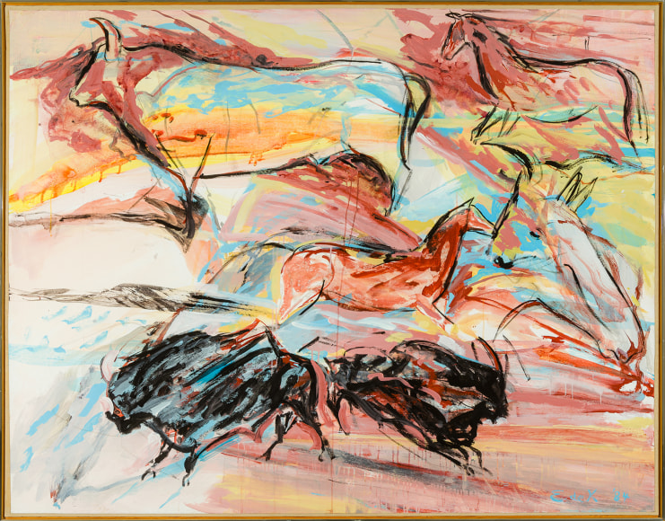 Elaine de Kooning (1920&ndash;1989), &quot;Cave #27,&quot; 1984. Acrylic on board mounted to linen, 56 x 72 in.