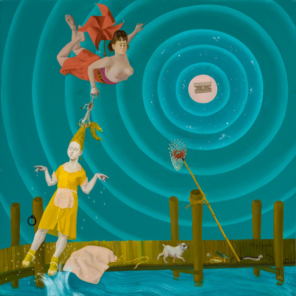 Resurrection of the Waitress, 1984.  Oil on canvas, 21 3/4 x 21 3/4 in.