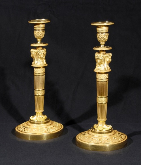 Pair Figural Candlesticks in the Empire Taste, about 1810&ndash;20