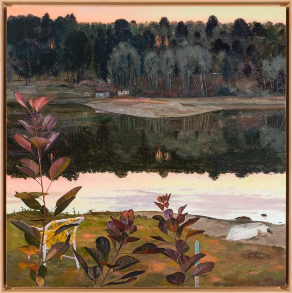 John Moore (b. 1941), &quot;Stillwater,&quot; 2022. Oil on canvas, 46 x 46 in.