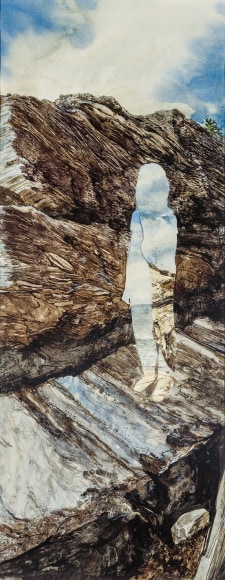 Colin Hunt (b. 1973), Many Worlds Interpretation (H.C.H.C.E.c), 2020, Watercolor on paper, 21 x 9 in.