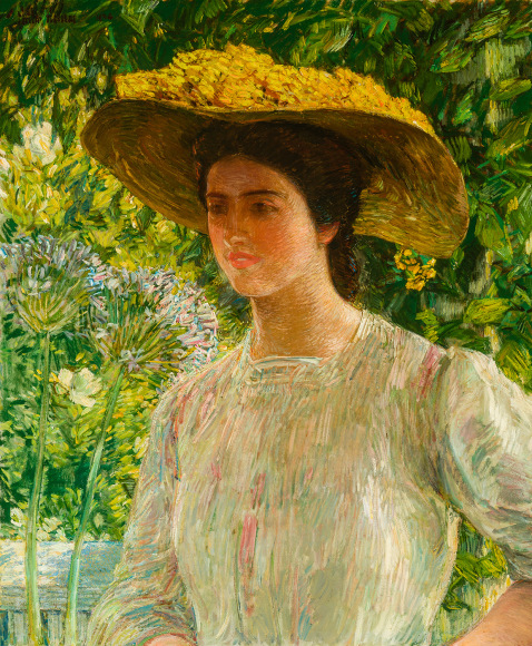 CHILDE HASSAM (1859&ndash;1935), &quot;Portrait of Nan Wood Honeyman,&quot; 1904. Oil on canvas, 30 x 25 in.