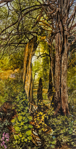 Colin Hunt (b. 1973), Many Worlds Interpretation (C.D.H.S.c), 2021, Watercolor on paper, 18 x 10 in.