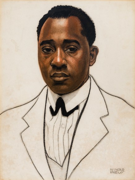 WINOLD REISS (1886–1953), "Portrait of Robert Nathaniel Dett," c. 1925. Pastel on Whatman board, 20 x 15 1/8 in.
