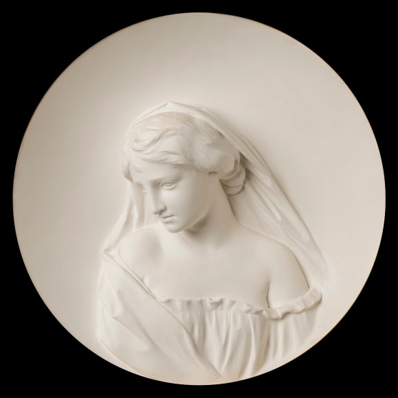 ERASTUS DOW PALMER (1817&ndash;1904), Sappho. Plaster, 15 in. diameter Modeled circa 1858.