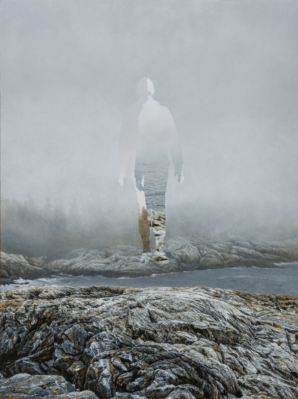 Colin Hunt (b. 1973), Untitled (Fog), 2022, Egg tempera on panel, 48 x 36 in.