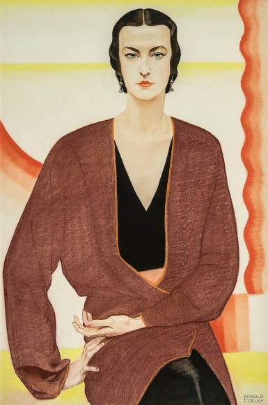 WINOLD REISS (1886–1953), "Portrait of Miss C. Burton—Texas," 1930. Pastel on Whatman board, 39 x 26 in.