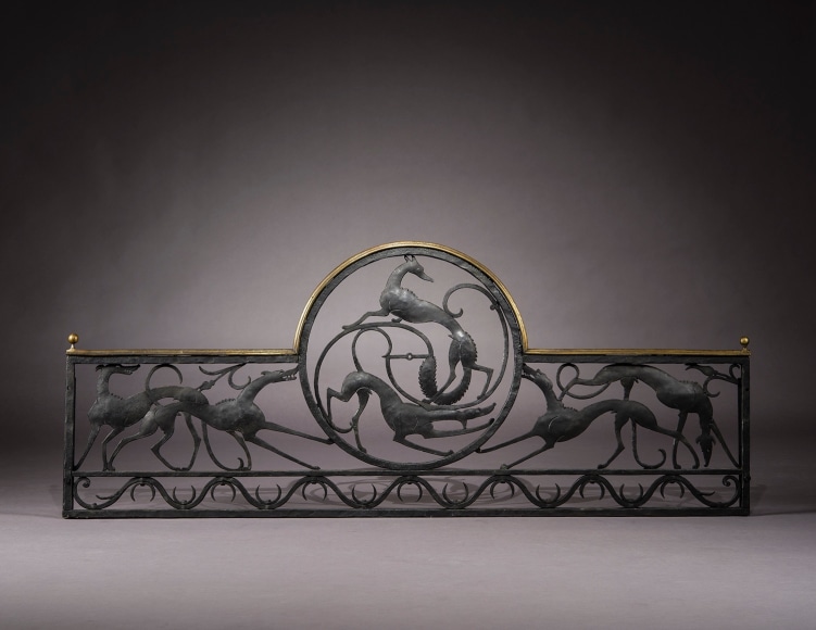 HUNT DIEDERICH (1884–1953), "Window Railing for the James Byrne Residence, 270 Park Avenue, New York," about 1920. Painted wrought iron and brass, 25 3/4 x 64 x 1 1/4 in.