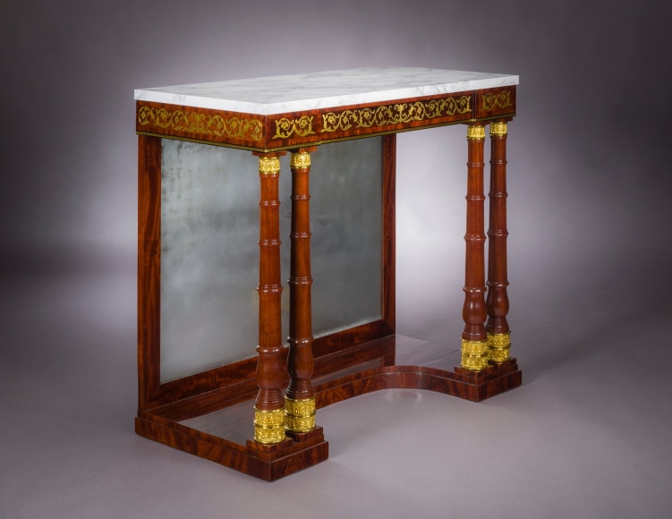 Monumental Pier Table with Brass Inlay, about 1815, Attributed to Joseph Barry (1757–1838), Philadelphia (active 1794–1833)