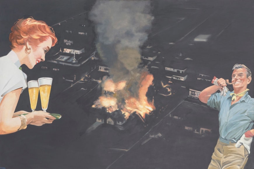 Happy Hour, 2015, Oil on linen, 40 x 60 in.&nbsp;