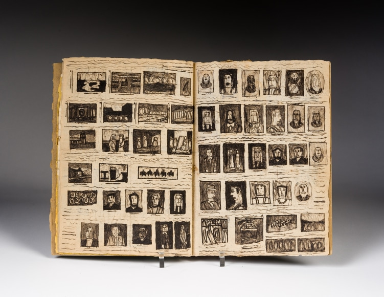 a 12-page book full of drawings by self-taught artist James Castle