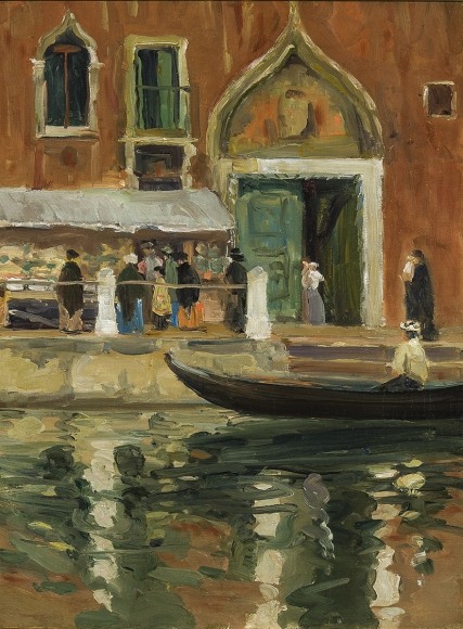 JANE PETERSON (1876&ndash;1965), Open Air Market, Venice, about 1910&ndash;20. Oil on canvas, 24 x 18 in.