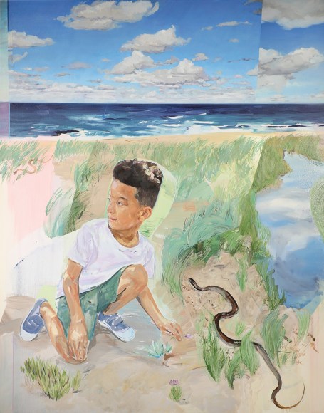 JAMES EVERETT STANLEY (b. 1945), &quot;They surrounded me like bees,&quot; 2023. Oil on canvas, 60 x 48 in.