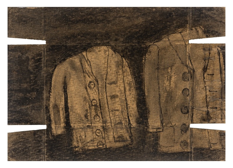 a drawing by self-taught artist James Castle of a coat