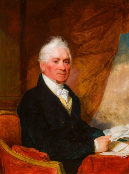GILBERT CHARLES STUART (1755–1828), "Portrait of Barney Smith," about 1825. Oil on wood panel, 39 x 29 1/4 in.