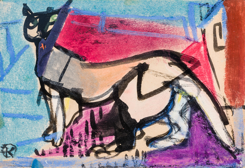 Franz Kline (1910–1962), "Kitska," 1949. Watercolor, ink, and pastel on paper, 3 7/8 x 5 5/8 in.