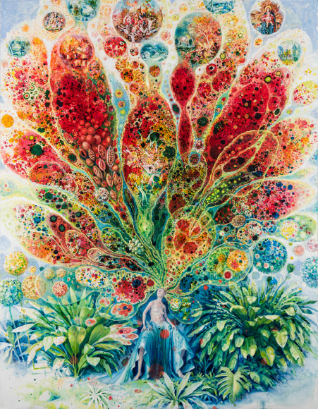 Julie Heffernan (b. 1956), &quot;Spill (The Fall),&quot; 2023. Oil on canvas, 96 x 75 in.