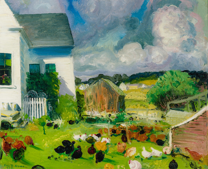 GEORGE WESLEY BELLOWS (1882&ndash;1925), &quot;Grammy Ames&rsquo; House, No. 1,&quot; 1916. Oil on panel, 18 x 22 in.