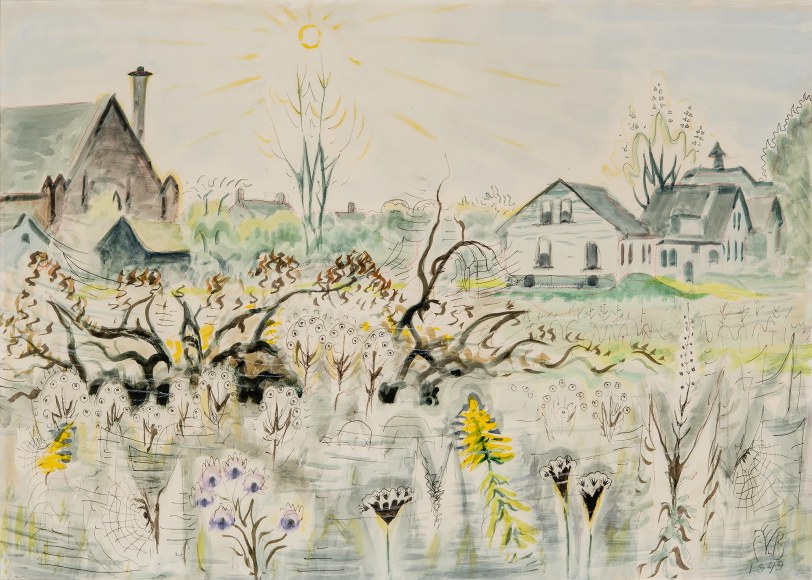 CHARLES EPHRAIM BURCHFIELD (1893&ndash;1967), &quot;Cobwebs in Autumn,&quot; 1949. Watercolor on paper, 18 x 25 in.