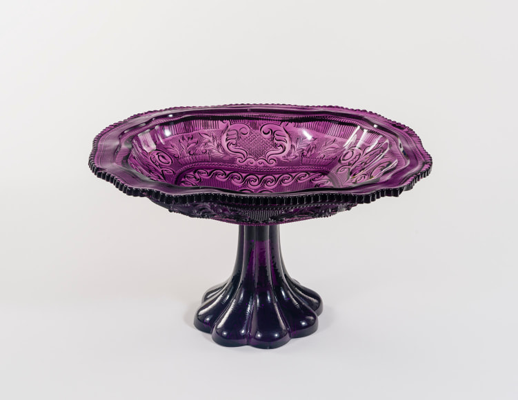 Deep Amethyst “Lacy” Compote in the “Princess Feather” Pattern, about 1835–45, Boston & Sandwich Glass Company, Sandwich, Massachusetts (active 1825–88)