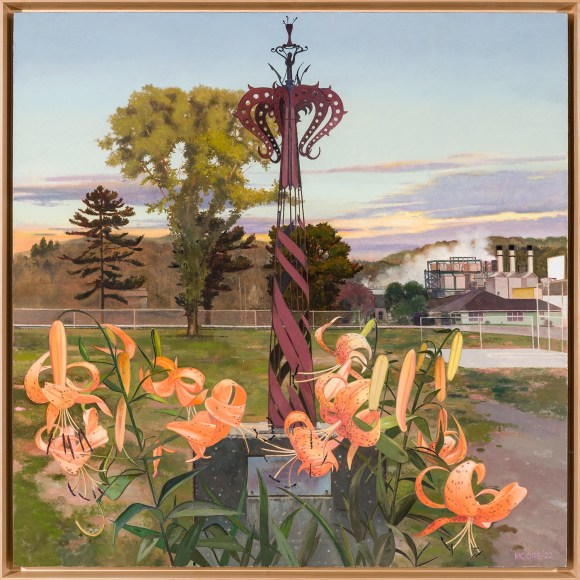 John Moore (b. 1941), &quot;Ironwork,&quot; 2022. Oil on canvas, 46 x 46 in.