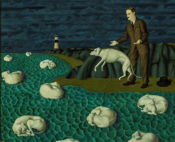 CHARLES PATTERSON (b. 1922), The Magician, 1960. Oil on board, 22 x 27 in.