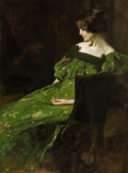 Image of John White Alexander's Green Girl, oil on canvas, 48 by 35 1/2 inches, painted about 1897.