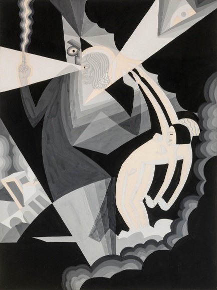 WINOLD REISS (1886–1953), "Untitled (Imagination)." Tempera on paper, 19 3/4 x 14 7/8 in.