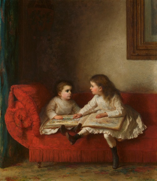 Jonathan Eastman Johnson (1824-1906), The Lesson, 1874