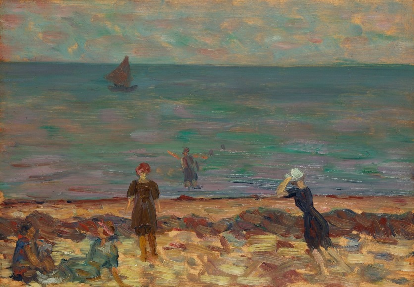 William Glackens (1870-1938), Beach Scene and Seated Nude: A double sided painting