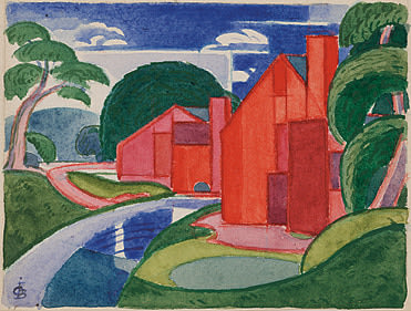 Oscar Bluemner (1867-1938), Tars, Azlo &ldquo;Flach&rdquo; Soho Fat Mill, 1920