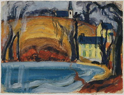 Oscar Bluemner (1867-1938), Davies Pond, Bloomfield, 1918