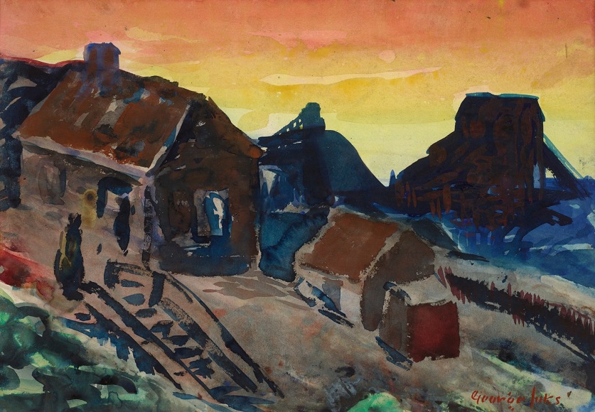 George Benjamin Luks (1867-1933), Shanty Shacks, Pottsville, Pennsylvania, circa 1925